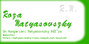 roza matyasovszky business card
